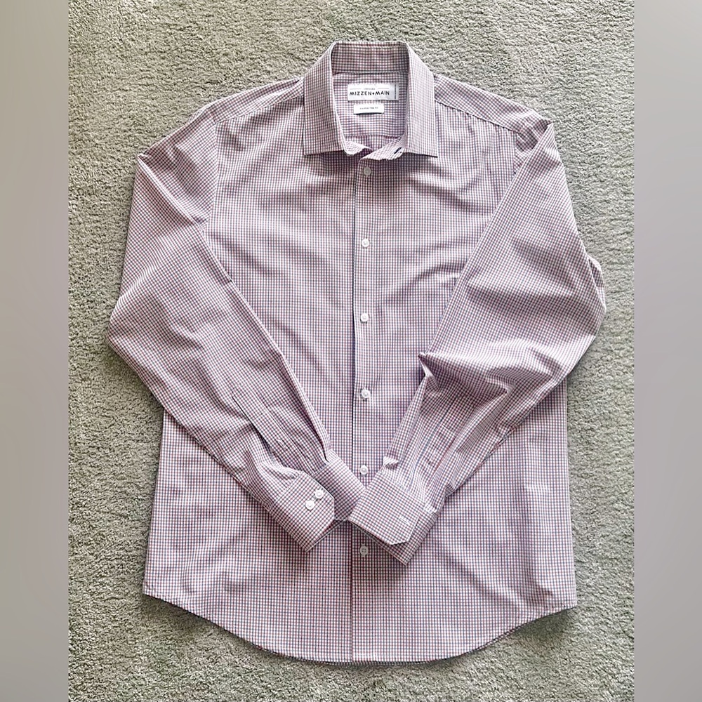 NWOT Mizzen + Main Men’s Leeward XL Trim Fit Dress Shirt